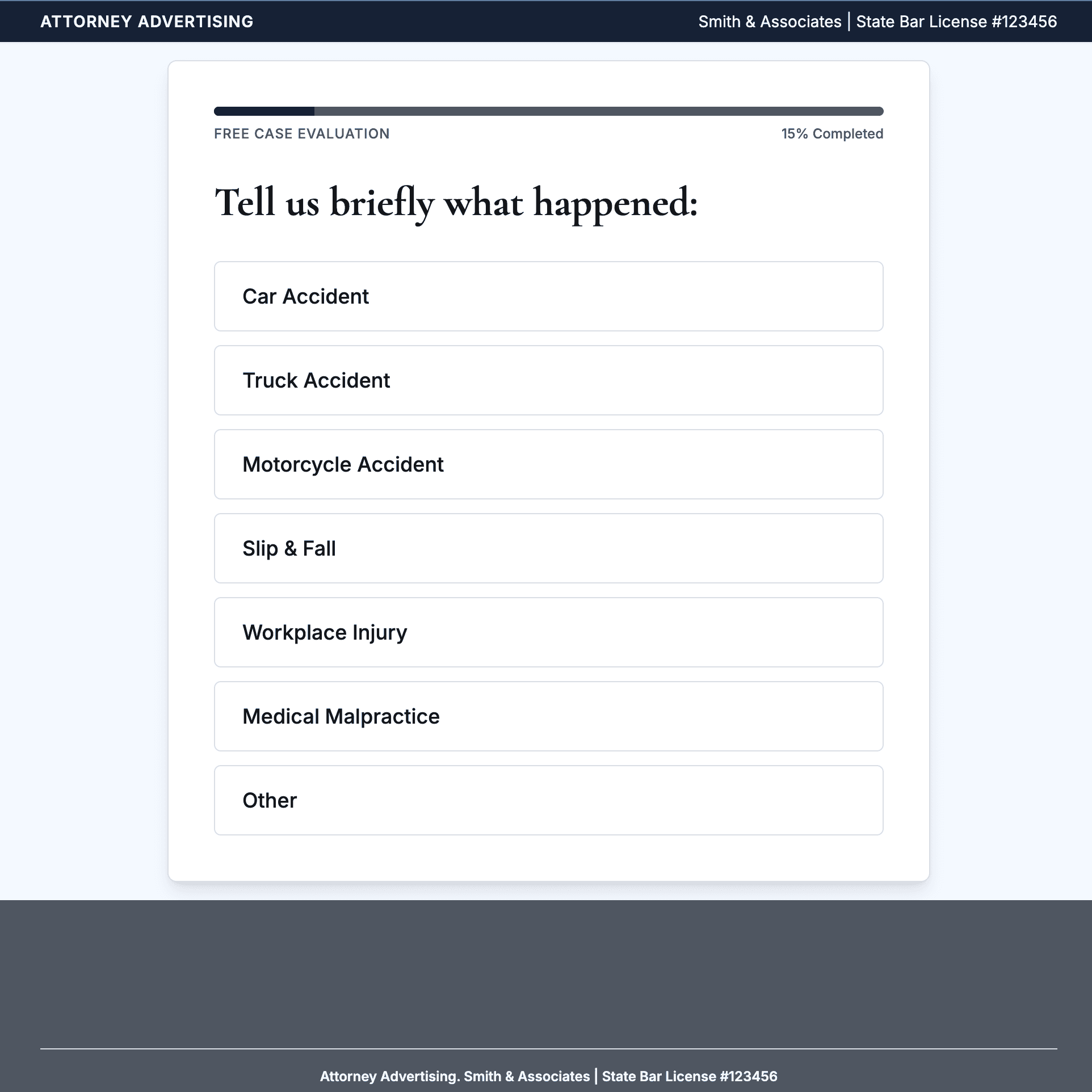 PI Law Firm lead Magnet screenshot