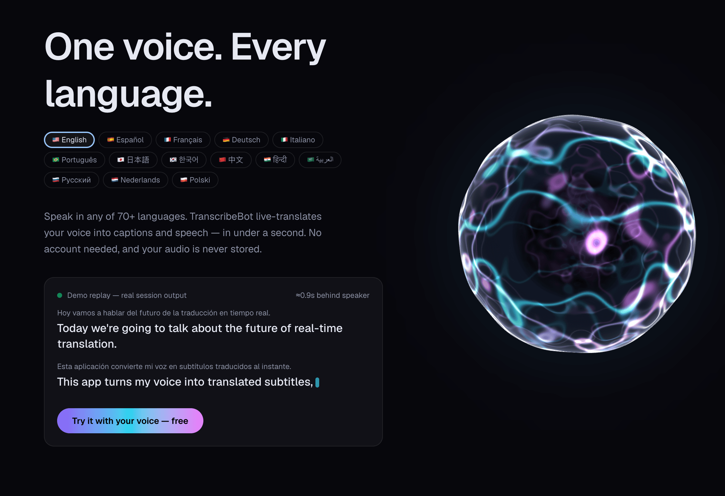TranscribeBot screenshot